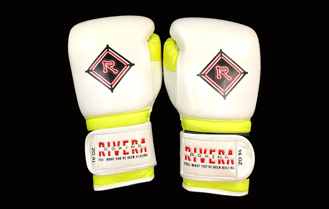 white gloves with riverabosing logo